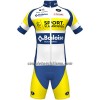 Completo Maglia + Pantaloncino con bretelle 2022 Sport Vlaanderen-Baloise Manica Corta Giallo Blu Bianco